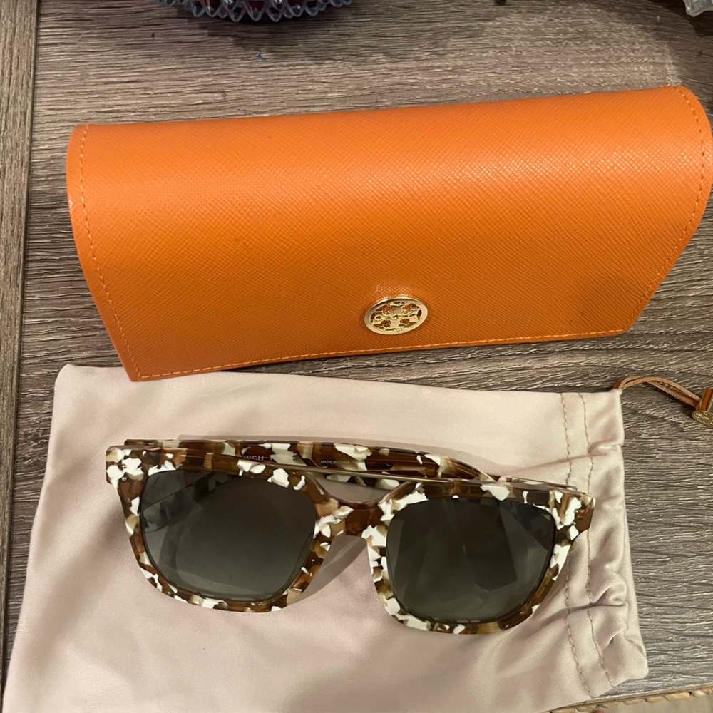 Tory Burch Tortoise and White Sunglasses